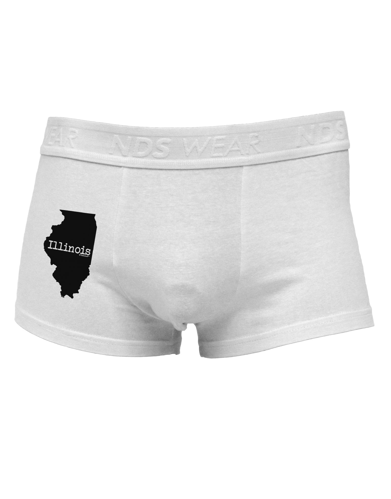 Illinois - United States Shape Side Printed Mens Trunk Underwear by TooLoud-Mens Trunk Underwear-NDS Wear-White-Small-Davson Sales