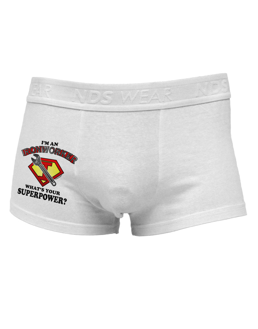 Ironworker - Superpower Side Printed Mens Trunk Underwear-Mens Trunk Underwear-NDS Wear-White-Small-Davson Sales