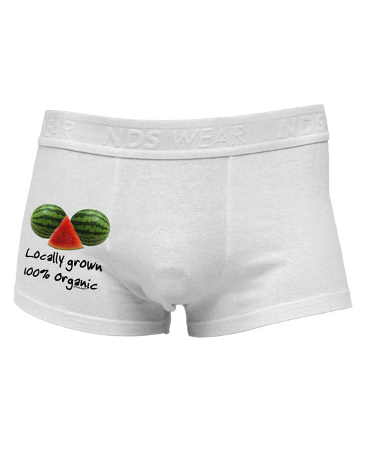 Locally Grown Organic Melons Side Printed Mens Trunk Underwear-Mens Trunk Underwear-NDS Wear-White-Small-Davson Sales