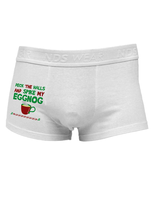Spike My Eggnog Side Printed Mens Trunk Underwear-Mens Trunk Underwear-NDS Wear-White-Small-Davson Sales
