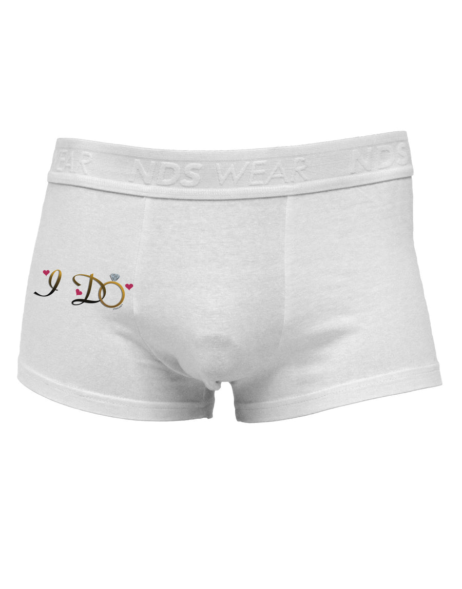 I Do - Bride Side Printed Mens Trunk Underwear-Mens Trunk Underwear-NDS Wear-White-Small-Davson Sales