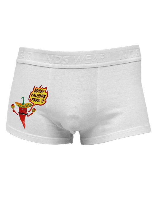 Estoy Caliente Para Ti Side Printed Mens Trunk Underwear-Mens Trunk Underwear-NDS Wear-White-Small-Davson Sales