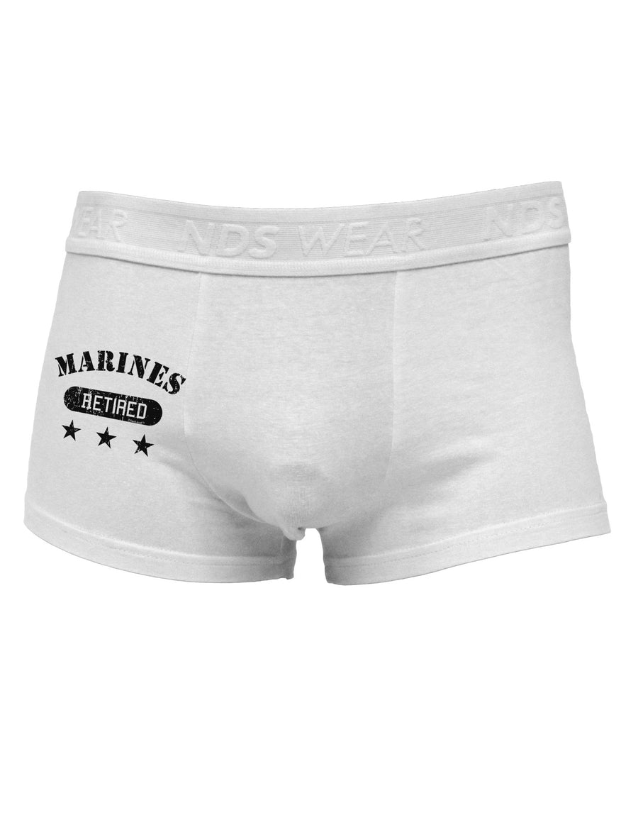 Retired Marines Side Printed Mens Trunk Underwear-Mens Trunk Underwear-NDS Wear-White-Small-Davson Sales