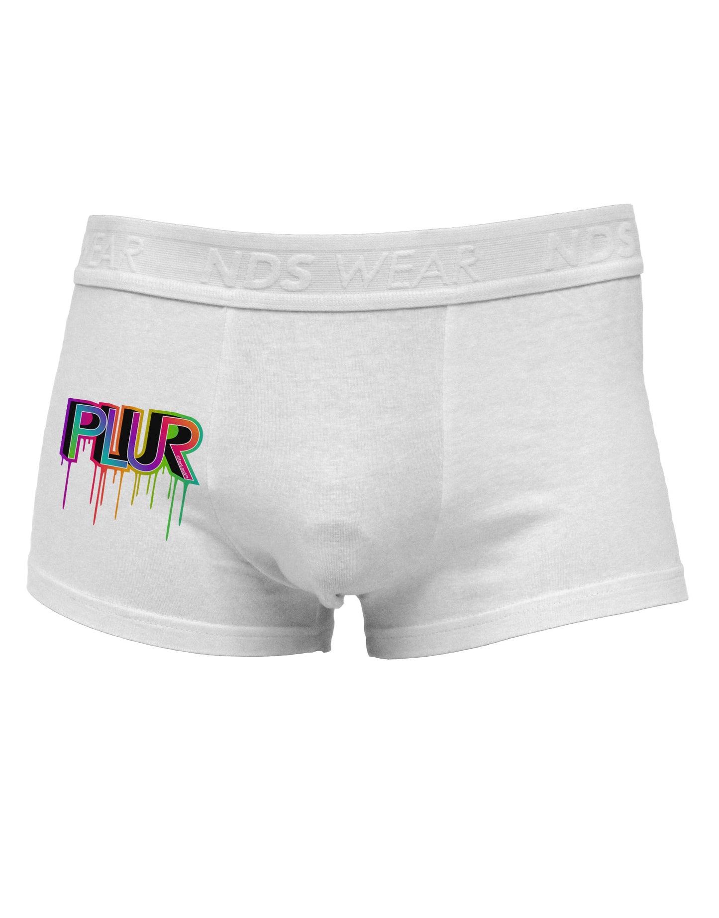 PLUR Paint Side Printed Mens Trunk Underwear-Mens Trunk Underwear-NDS Wear-White-Small-Davson Sales
