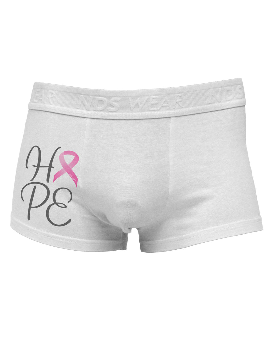 Hope - Breast Cancer Awareness Ribbon Side Printed Mens Trunk Underwear-Mens Trunk Underwear-NDS Wear-White-Small-Davson Sales