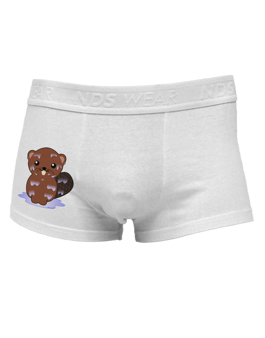 Cute Wet Beaver Side Printed Mens Trunk Underwear-Mens Trunk Underwear-NDS Wear-White-Small-Davson Sales