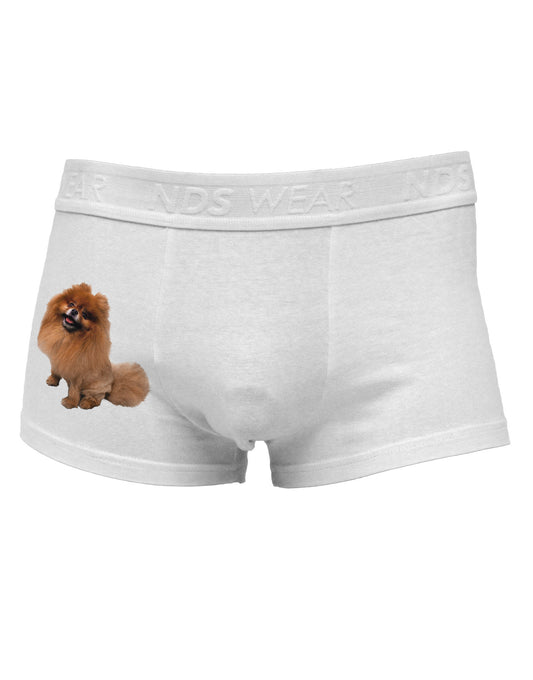 Pomeranian Sitting All Cute-Like Side Printed Mens Trunk Underwear-Mens Trunk Underwear-NDS Wear-White-Small-Davson Sales