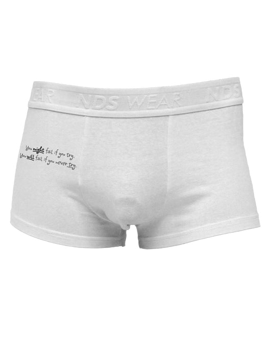 TooLoud You Might Fail - Inspirational Words Side Printed Mens Trunk Underwear-Mens Trunk Underwear-NDS Wear-White-Small-Davson Sales