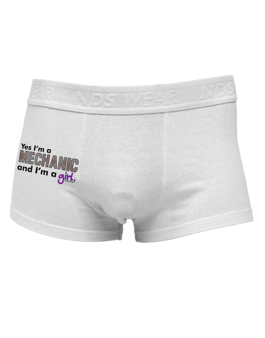 TooLoud Yes I am a Mechanic Girl Side Printed Mens Trunk Underwear-Mens Trunk Underwear-NDS Wear-White-Small-Davson Sales
