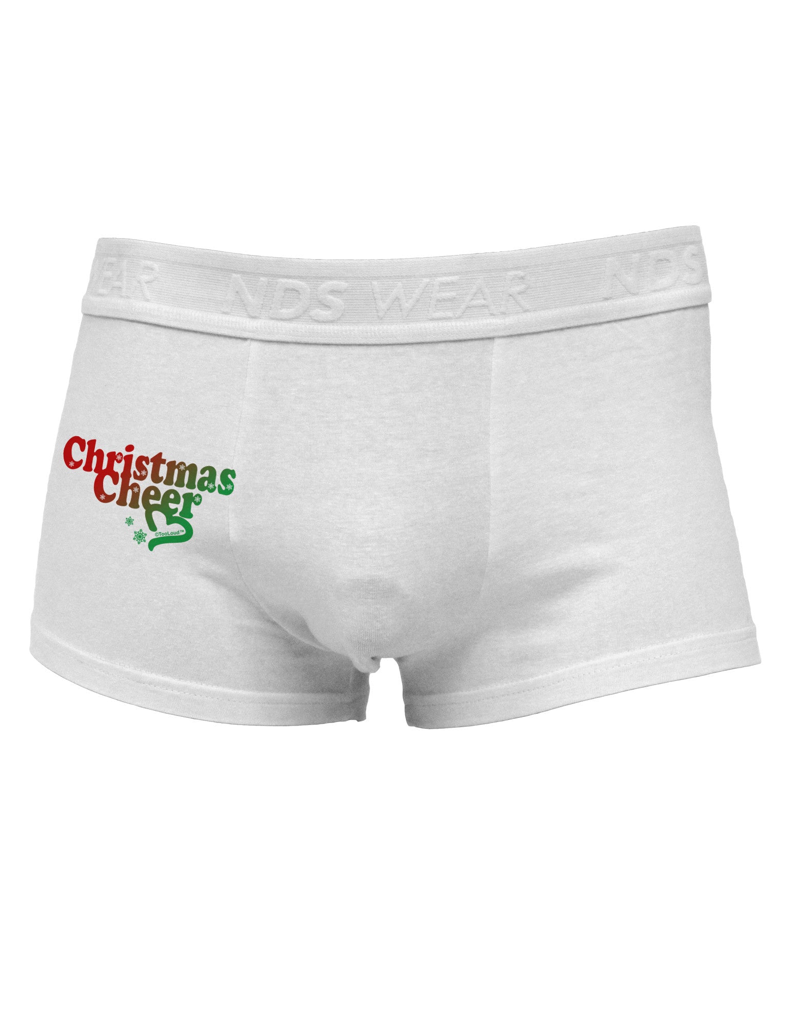 Christmas Cheer Color Side Printed Mens Trunk Underwear-Mens Trunk Underwear-NDS Wear-White-Small-Davson Sales