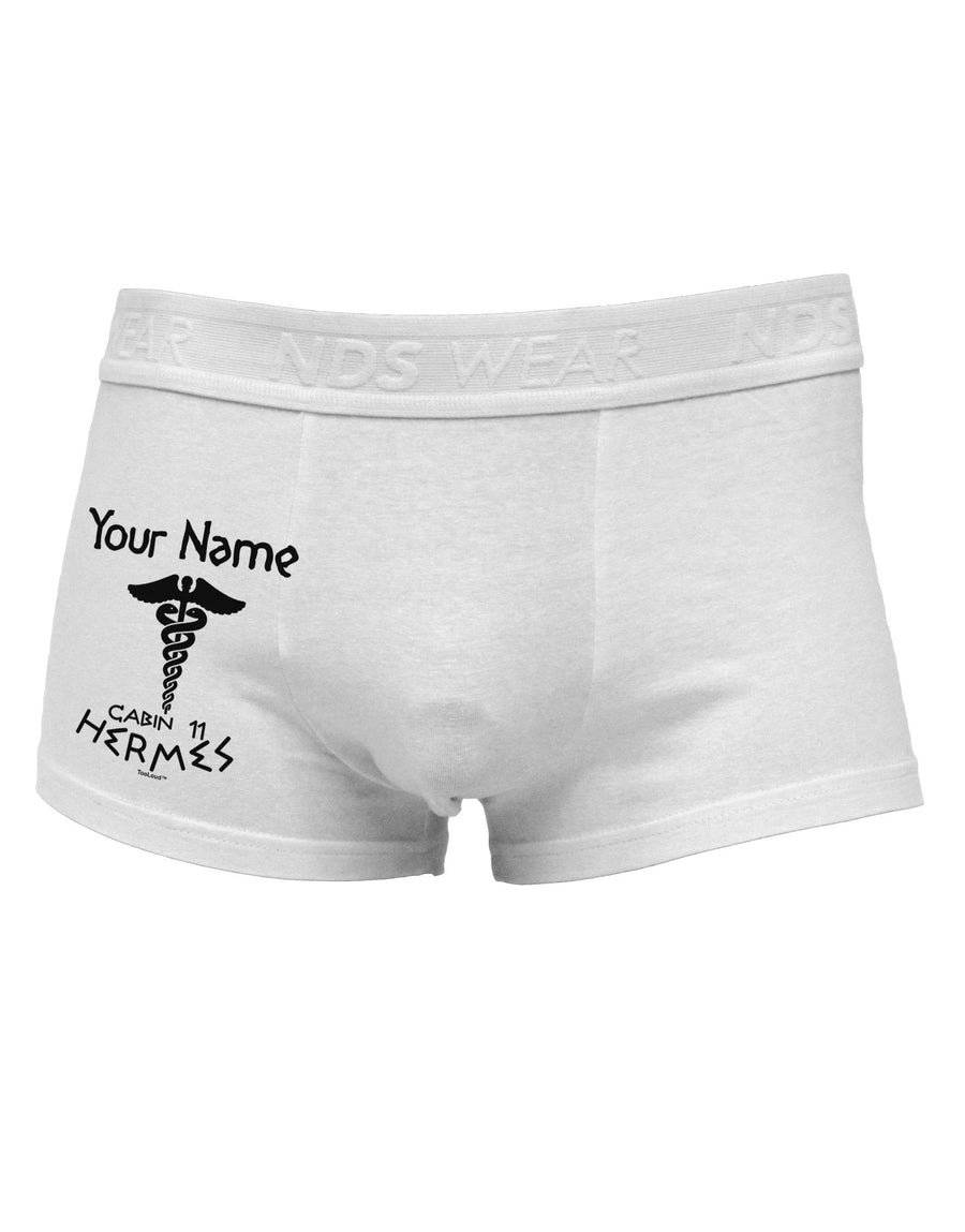 Personalized Cabin 11 Hermes Side Printed Mens Trunk Underwear by NDS Wear-Mens Trunk Underwear-NDS Wear-White-Small-Davson Sales