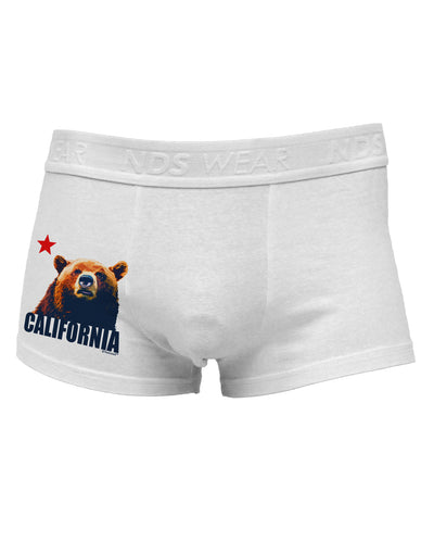 California Republic Design - Grizzly Bear and Star Side Printed Mens Trunk Underwear by TooLoud-Mens Trunk Underwear-NDS Wear-White-Small-Davson Sales