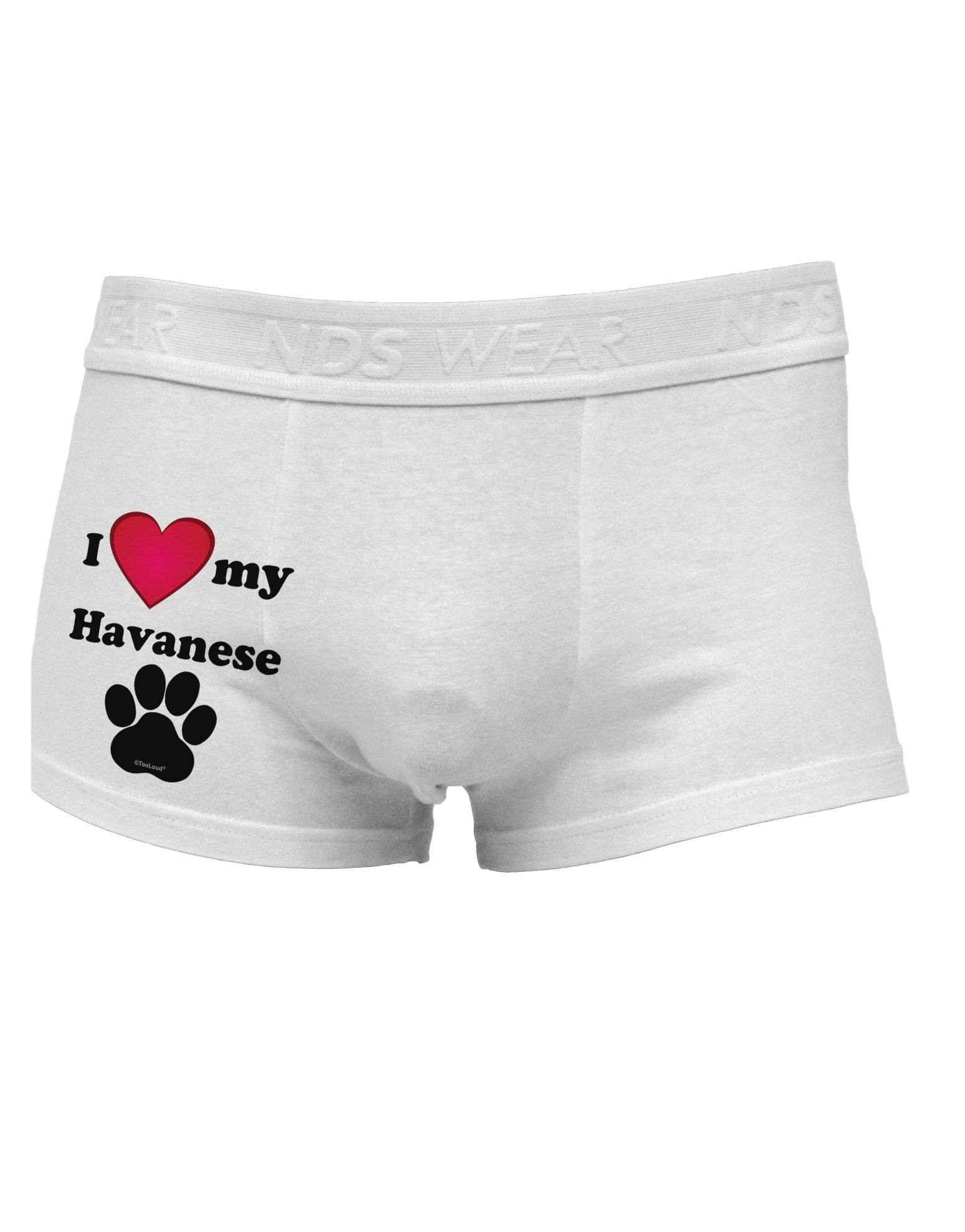 I Heart My Havanese Side Printed Mens Trunk Underwear by TooLoud-Mens Trunk Underwear-NDS Wear-White-Small-Davson Sales