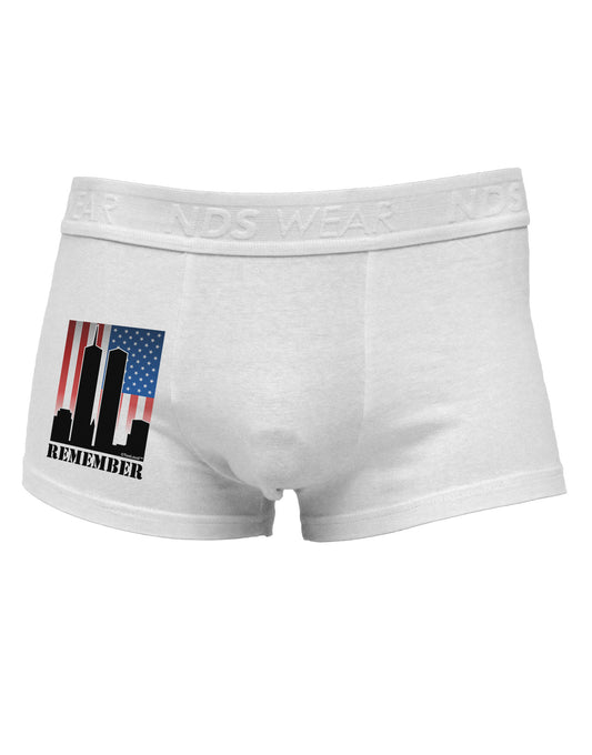 Twin Towers Remember Side Printed Mens Trunk Underwear-Mens Trunk Underwear-NDS Wear-White-Small-Davson Sales