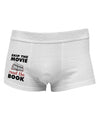 Skip The Movie Read The Book Side Printed Mens Trunk Underwear-Mens Trunk Underwear-NDS Wear-White-Small-Davson Sales