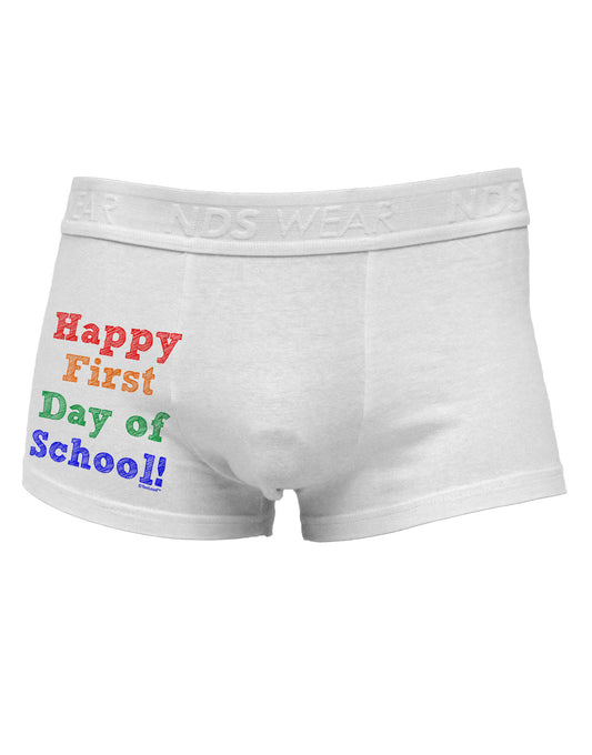 Happy First Day of School Side Printed Mens Trunk Underwear-Mens Trunk Underwear-NDS Wear-White-Small-Davson Sales