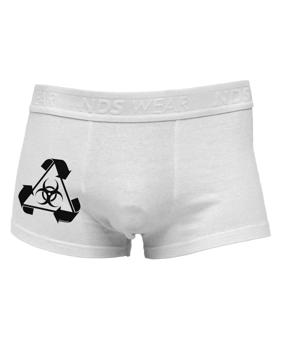 Recycle Biohazard Sign Black and White Side Printed Mens Trunk Underwear by TooLoud-Mens Trunk Underwear-NDS Wear-White-Small-Davson Sales
