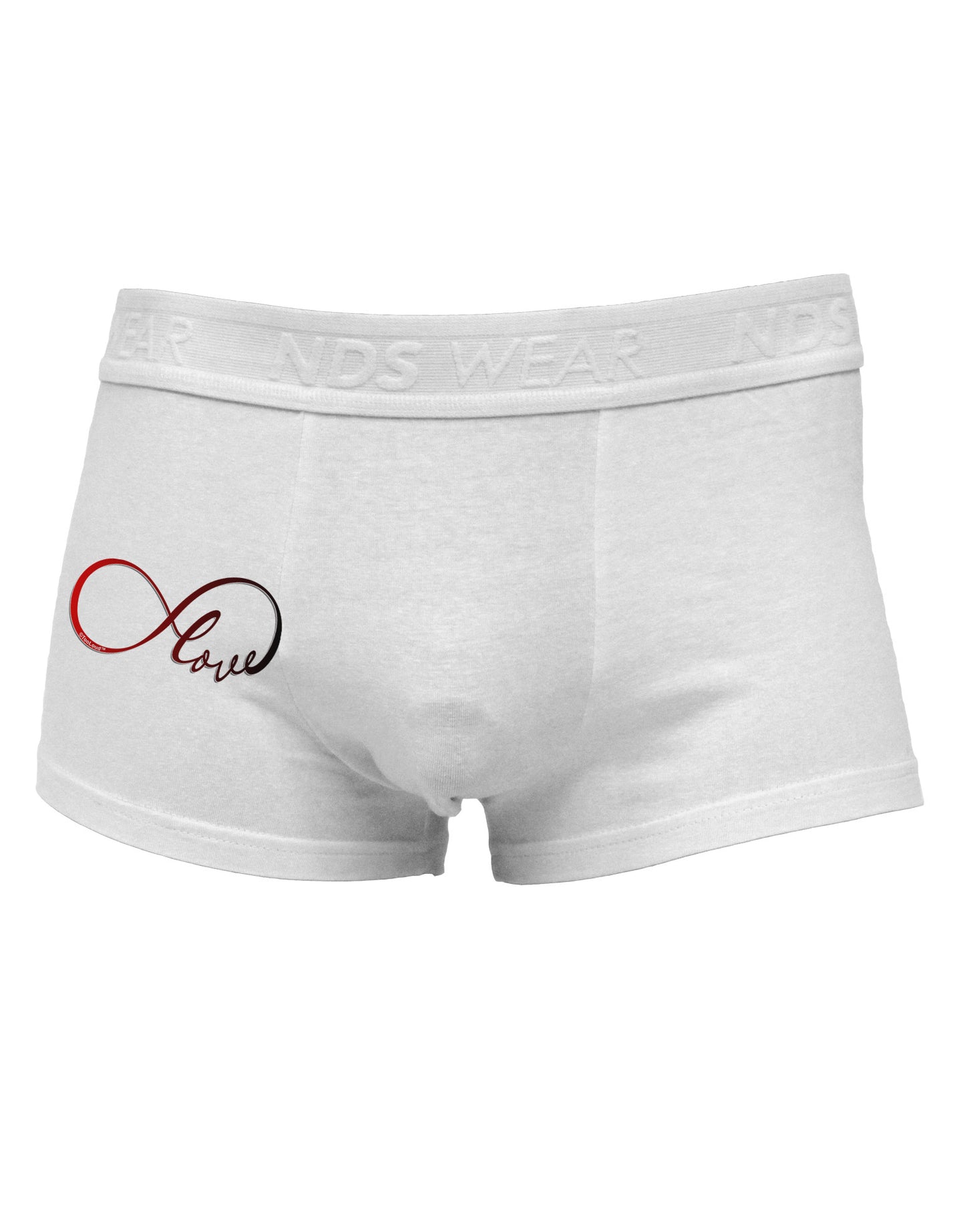 Infinite Love Side Printed Mens Trunk Underwear-Mens Trunk Underwear-NDS Wear-White-Small-Davson Sales