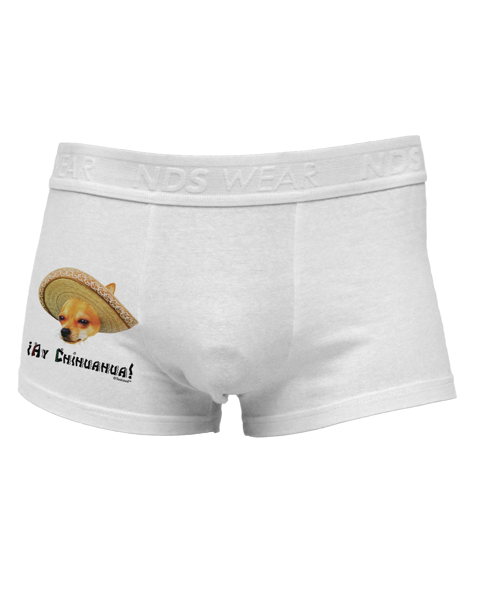 Chihuahua Dog with Sombrero - Ay Chihuahua Side Printed Mens Trunk Underwear by TooLoud-Mens Trunk Underwear-NDS Wear-White-Small-Davson Sales