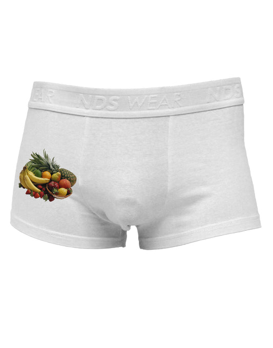 Fruit Basket Still Life Side Printed Mens Trunk Underwear-Mens Trunk Underwear-NDS Wear-White-Small-Davson Sales
