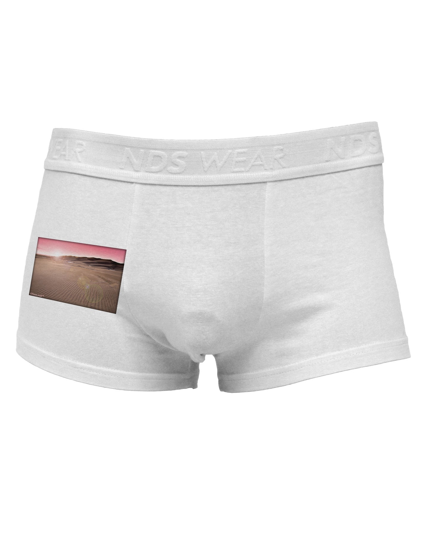 Victor Mines Pink Sunrise Side Printed Mens Trunk Underwear-Mens Trunk Underwear-NDS Wear-White-Small-Davson Sales