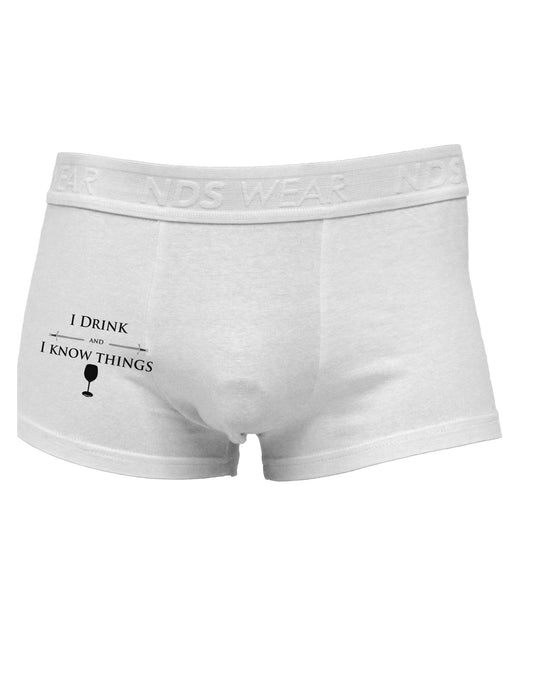 I Drink and I Know Things funny Side Printed Mens Trunk Underwear by TooLoud-Mens Trunk Underwear-NDS Wear-White-Small-Davson Sales