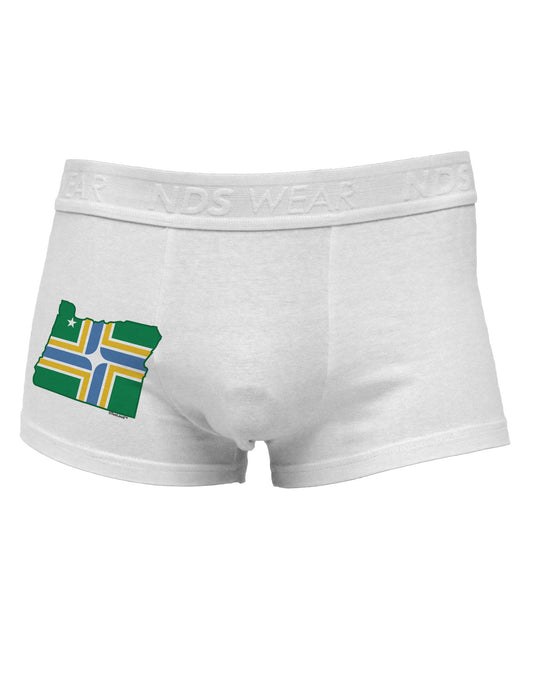 Portland Oregon Flag Side Printed Mens Trunk Underwear-Mens Trunk Underwear-NDS Wear-White-Small-Davson Sales
