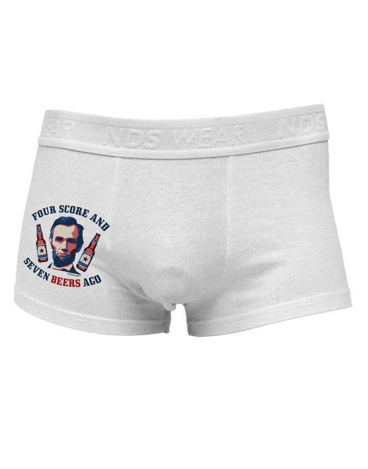 Seven Beers Ago - Lincoln Side Printed Mens Trunk Underwear-Mens Trunk Underwear-NDS Wear-White-Small-Davson Sales