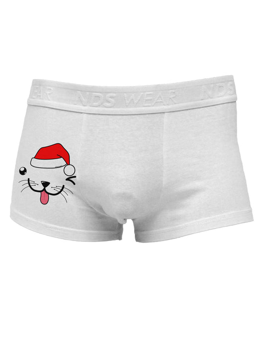 Kyu-T Face Puppino Santa Boy Dog Side Printed Mens Trunk Underwear-Mens Trunk Underwear-NDS Wear-White-Small-Davson Sales