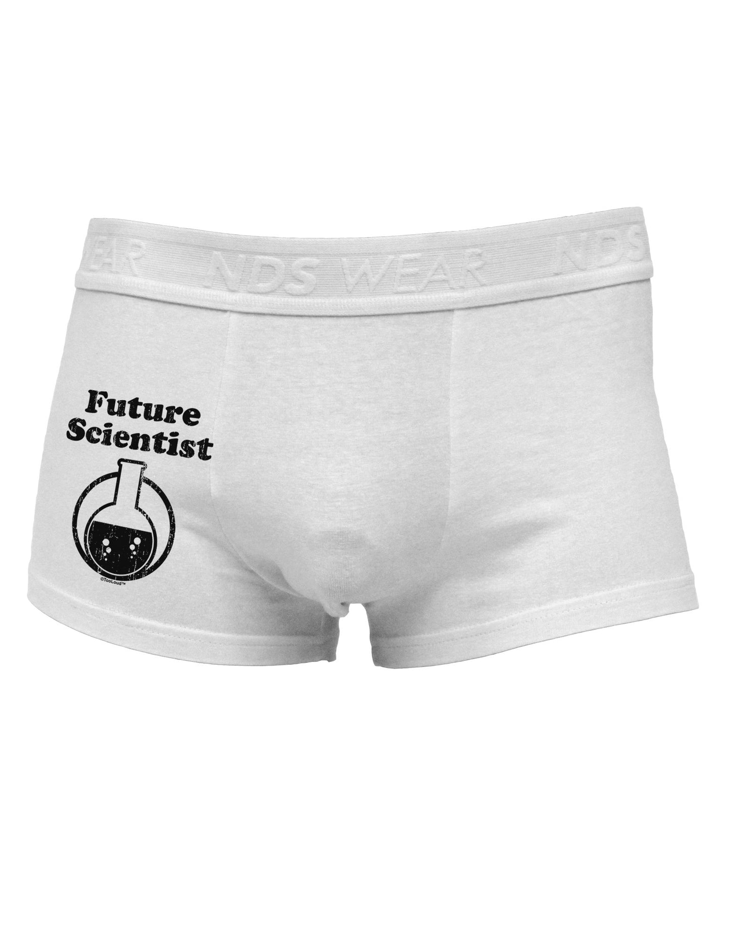 Future Scientist Distressed Side Printed Mens Trunk Underwear-Mens Trunk Underwear-NDS Wear-White-Small-Davson Sales