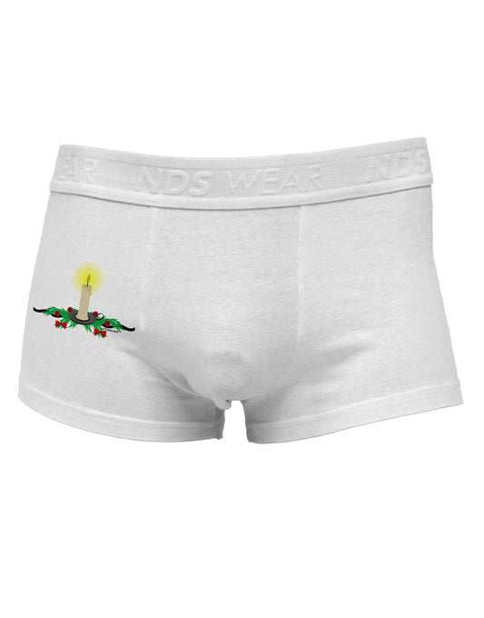 Chirstmas Candle Side Printed Mens Trunk Underwear-Mens Trunk Underwear-NDS Wear-White-Small-Davson Sales