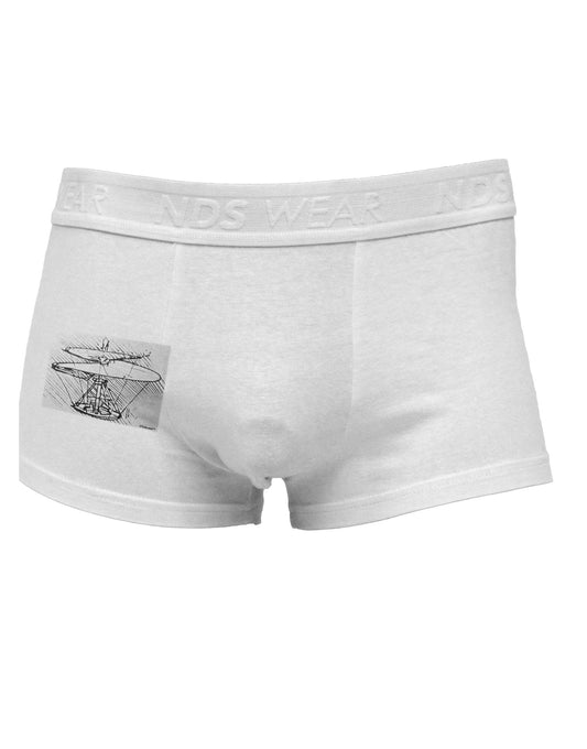 Helicopter Sketch Side Printed Mens Trunk Underwear-Mens Trunk Underwear-NDS Wear-White-Small-Davson Sales