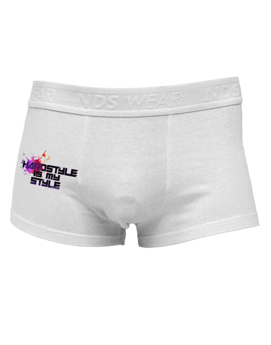 Hardstyle Is My Style Side Printed Mens Trunk Underwear-Mens Trunk Underwear-NDS Wear-White-Small-Davson Sales