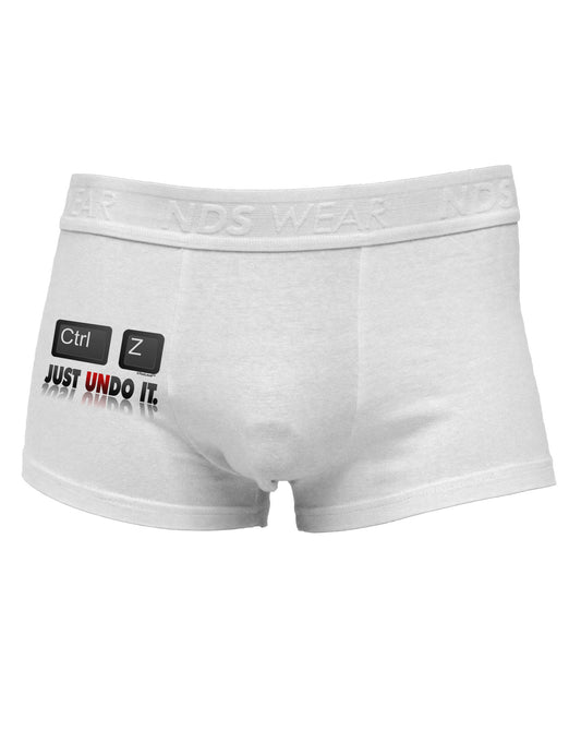 Ctrl Z Just Undo It Side Printed Mens Trunk Underwear-Mens Trunk Underwear-NDS Wear-White-Small-Davson Sales