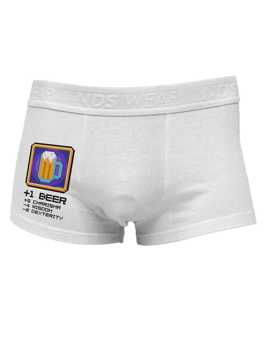 Pixel Beer Item Side Printed Mens Trunk Underwear-Mens Trunk Underwear-NDS Wear-White-Small-Davson Sales