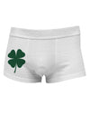 Lucky Four Leaf Clover St Patricks Day Side Printed Mens Trunk Underwear-Mens Trunk Underwear-NDS Wear-White-Small-Davson Sales