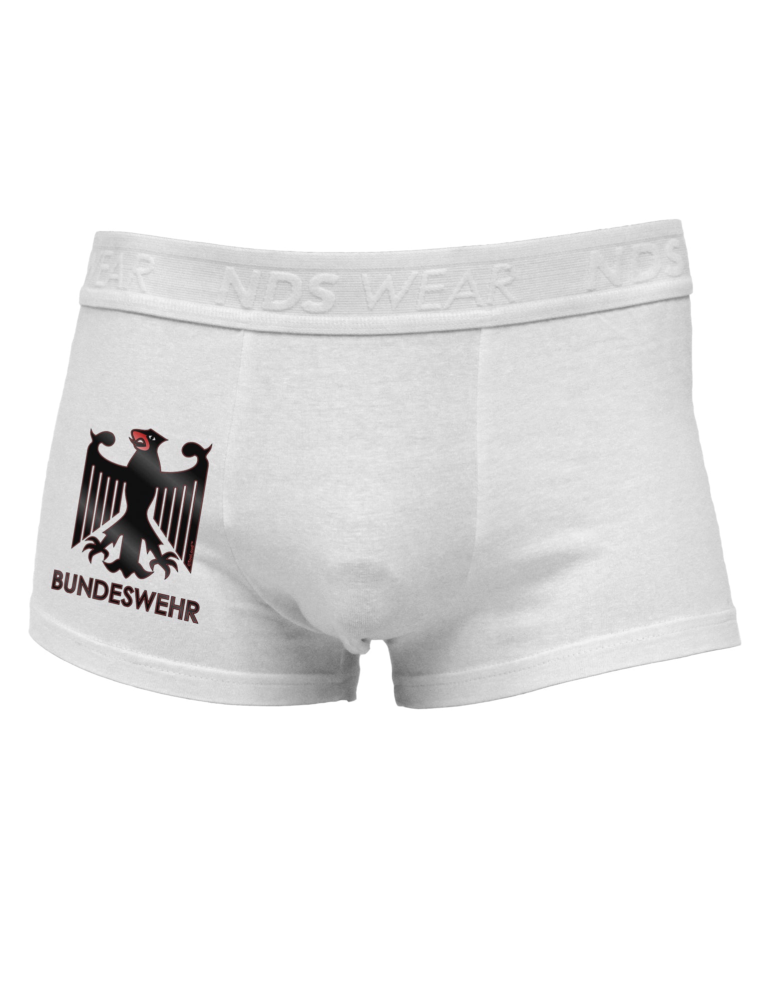 Bundeswehr Logo with Text Side Printed Mens Trunk Underwear-Mens Trunk Underwear-NDS Wear-White-Small-Davson Sales
