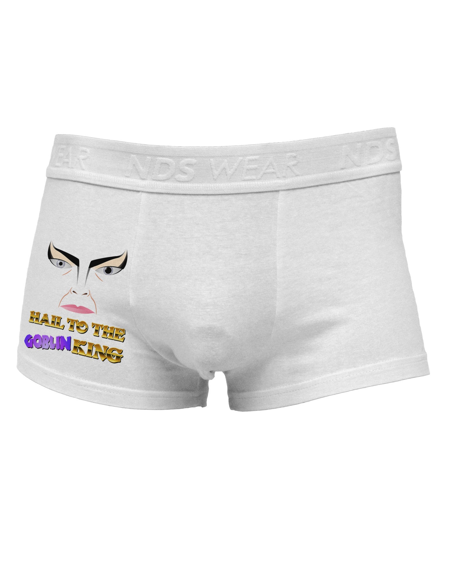 Hail to the Goblin King Side Printed Mens Trunk Underwear-Mens Trunk Underwear-NDS Wear-White-Small-Davson Sales