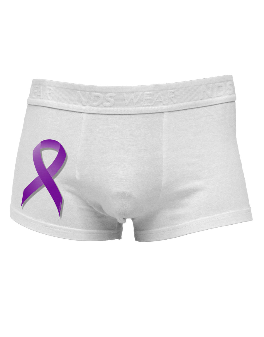 Crohn’s Disease Awareness Ribbon - Purple Side Printed Mens Trunk Underwear-Mens Trunk Underwear-NDS Wear-White-Small-Davson Sales