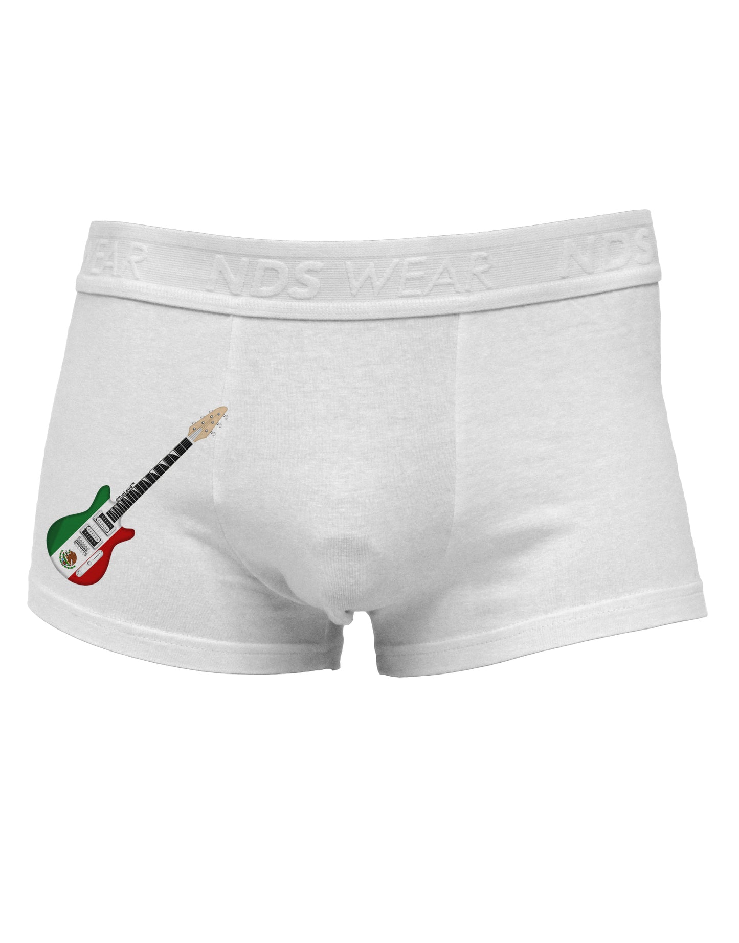 Mexican Flag Guitar Design Side Printed Mens Trunk Underwear by TooLoud-Mens Trunk Underwear-NDS Wear-White-Small-Davson Sales