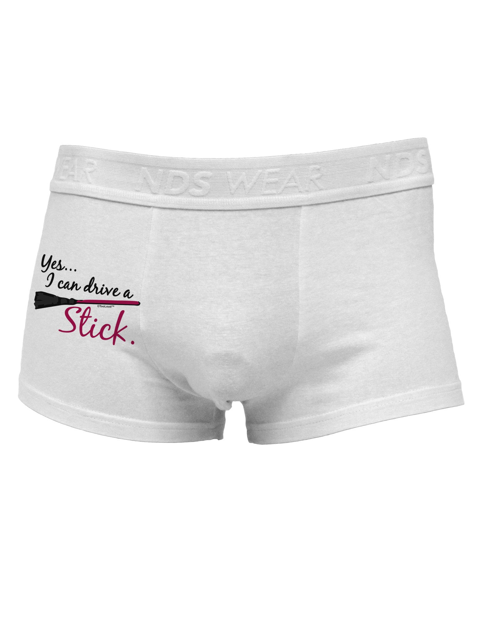 Drive Stick Pink Side Printed Mens Trunk Underwear-Mens Trunk Underwear-NDS Wear-White-Small-Davson Sales