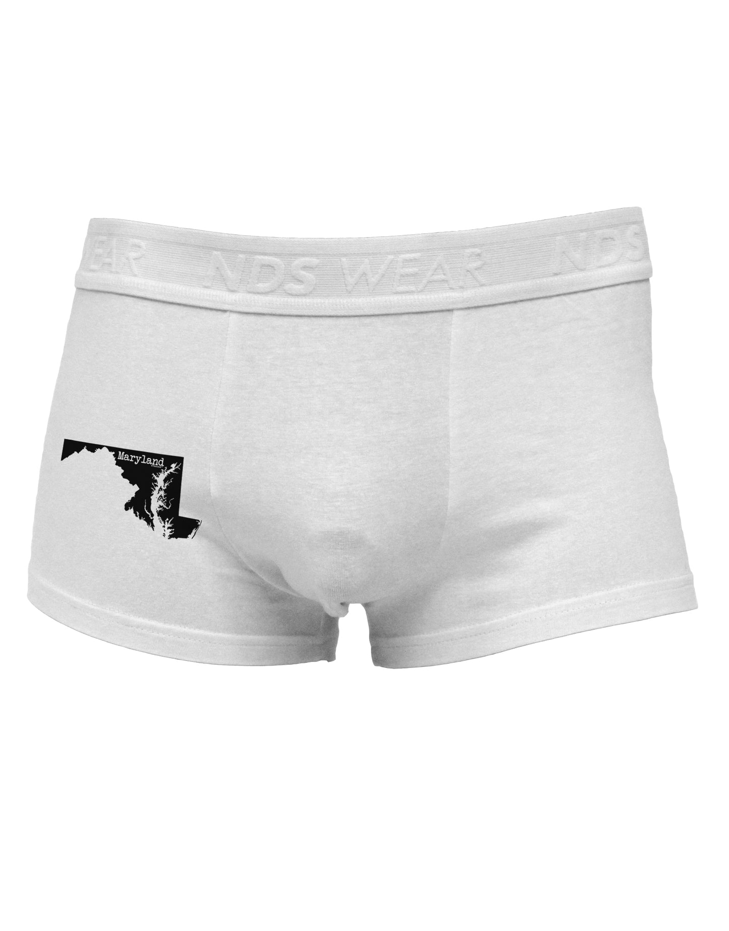 Maryland - United States Shape Side Printed Mens Trunk Underwear by TooLoud-Mens Trunk Underwear-NDS Wear-White-Small-Davson Sales