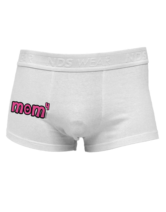 Mom to the Fourth Power - Cute Mom of 4 Design Side Printed Mens Trunk Underwear by TooLoud-Mens Trunk Underwear-NDS Wear-White-Small-Davson Sales