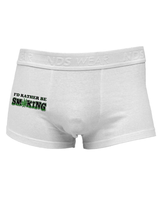 I'd Rather Be Smoking Side Printed Mens Trunk Underwear-Mens Trunk Underwear-NDS Wear-White-Small-Davson Sales