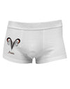 Aries Symbol Side Printed Mens Trunk Underwear-Mens Trunk Underwear-NDS Wear-White-Small-Davson Sales