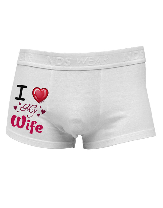 I Love Heart My Wife Side Printed Mens Trunk Underwear-Mens Trunk Underwear-NDS Wear-White-Small-Davson Sales