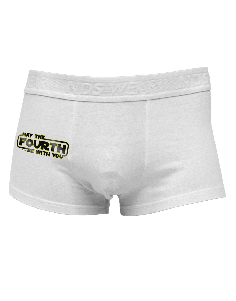 May The Fourth Be With You Side Printed Mens Trunk Underwear-Mens Trunk Underwear-NDS Wear-White-Small-Davson Sales