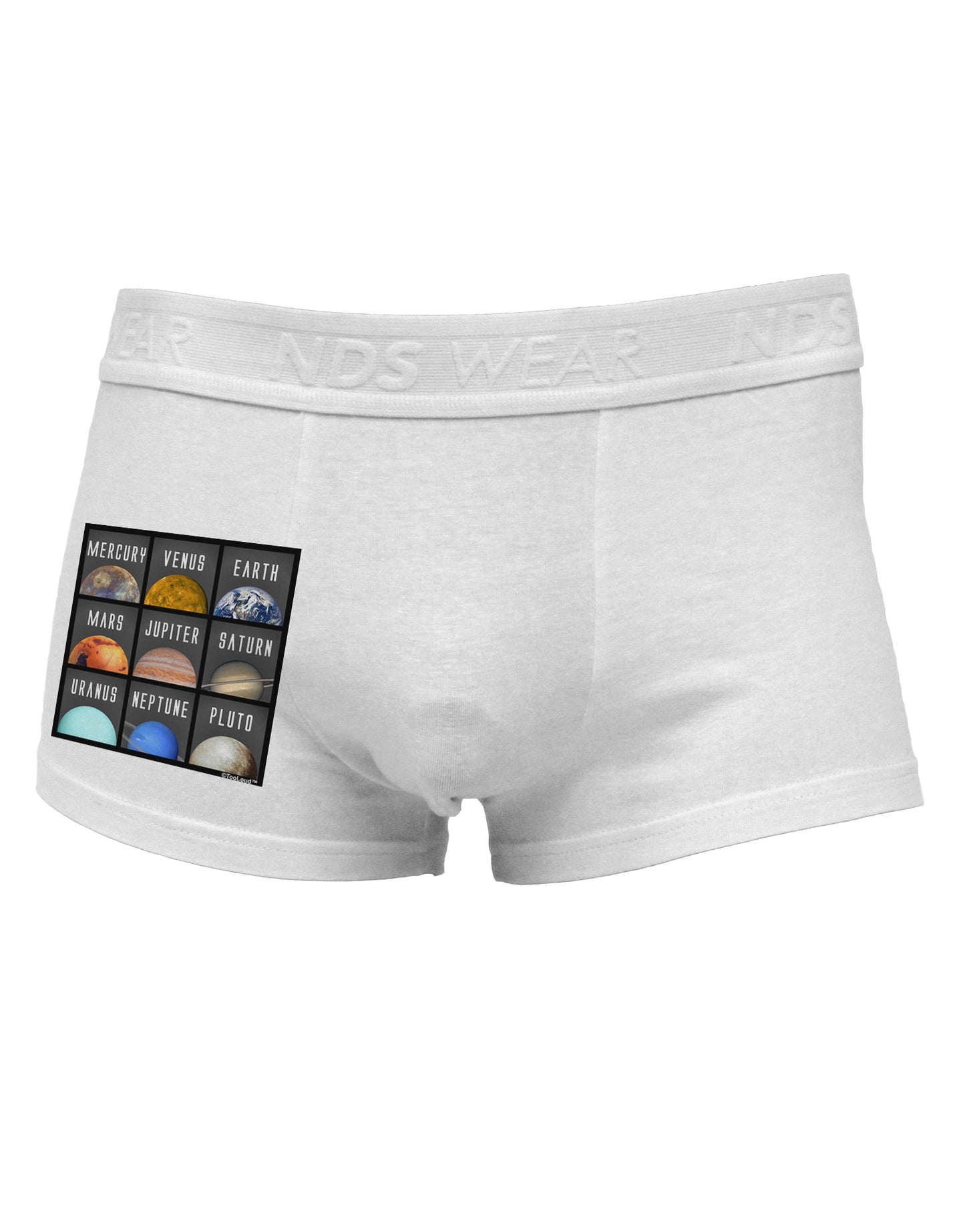 Solar System Squares Side Printed Mens Trunk Underwear-Mens Trunk Underwear-NDS Wear-White-Small-Davson Sales