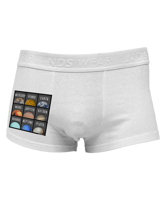 Solar System Squares Side Printed Mens Trunk Underwear-Mens Trunk Underwear-NDS Wear-White-Small-Davson Sales