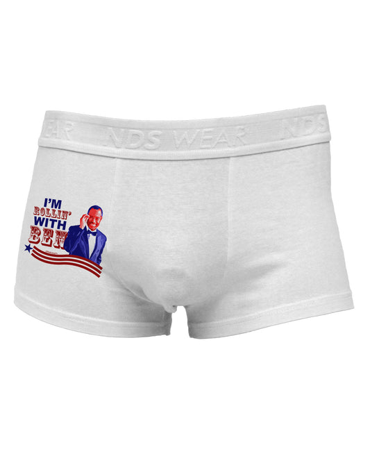 Rollin' With Ben Side Printed Mens Trunk Underwear-Mens Trunk Underwear-NDS Wear-White-Small-Davson Sales